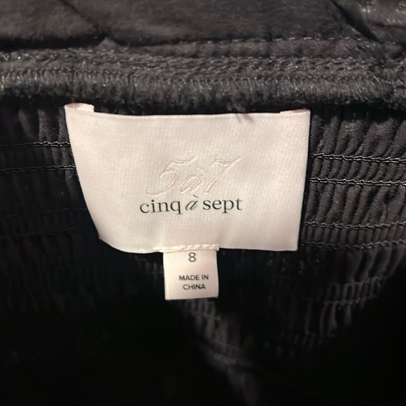 Cinq a Sept Black Rouched Tiered Silk Cotton Blend Maxi Dress Size 8 - Picture 7 of 9